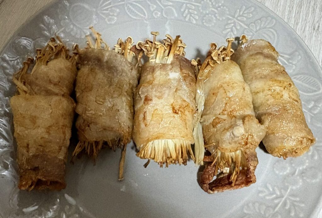 ノンフライヤーで作るえのきの豚バラ巻き